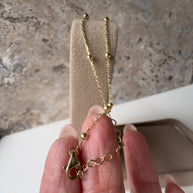Hearts and Crystals 14k Solid Gold Necklace