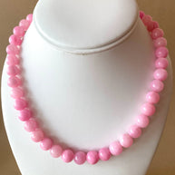 Pink Jade 10mm Necklace