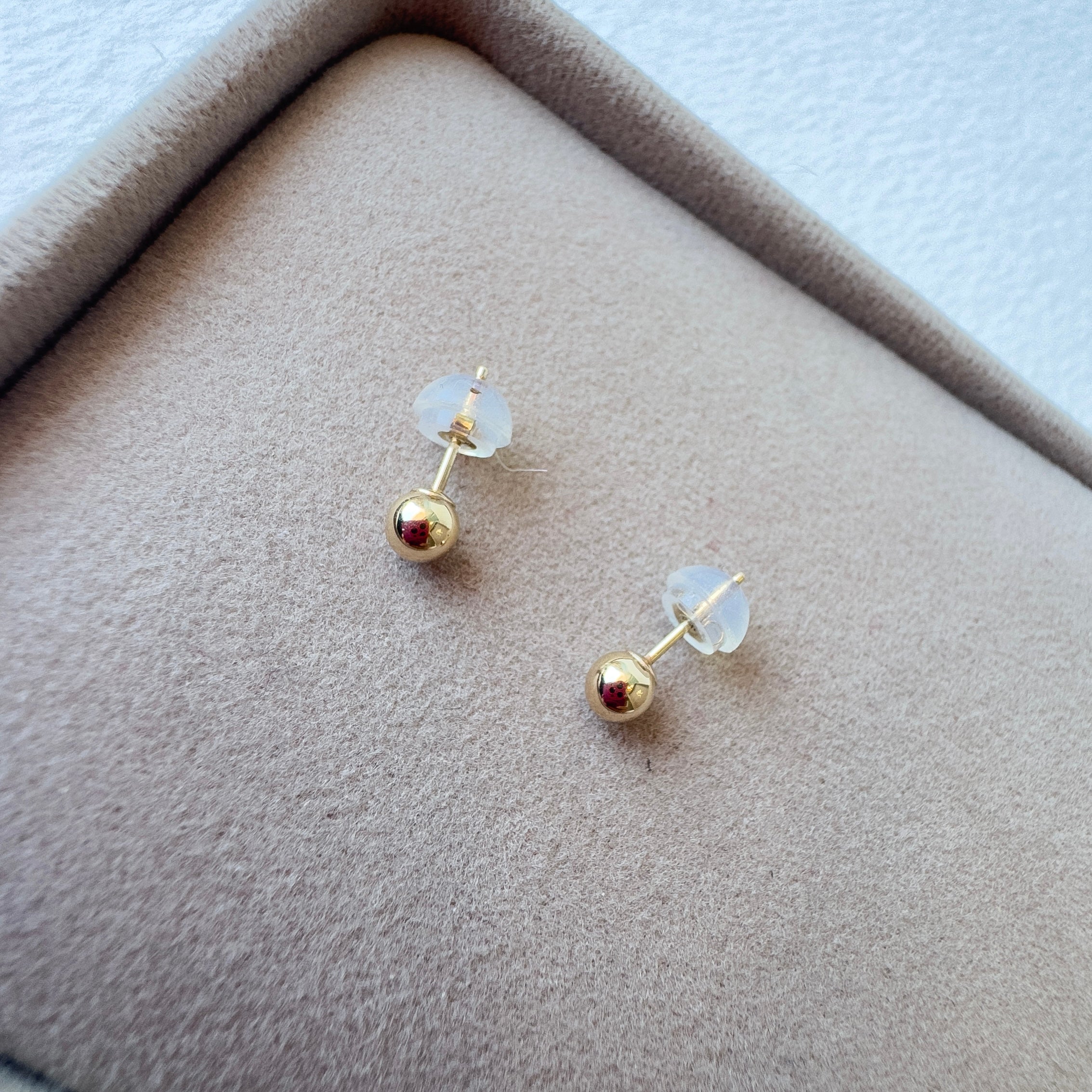 4 mm Golden Ball 14k Solid Gold Earring