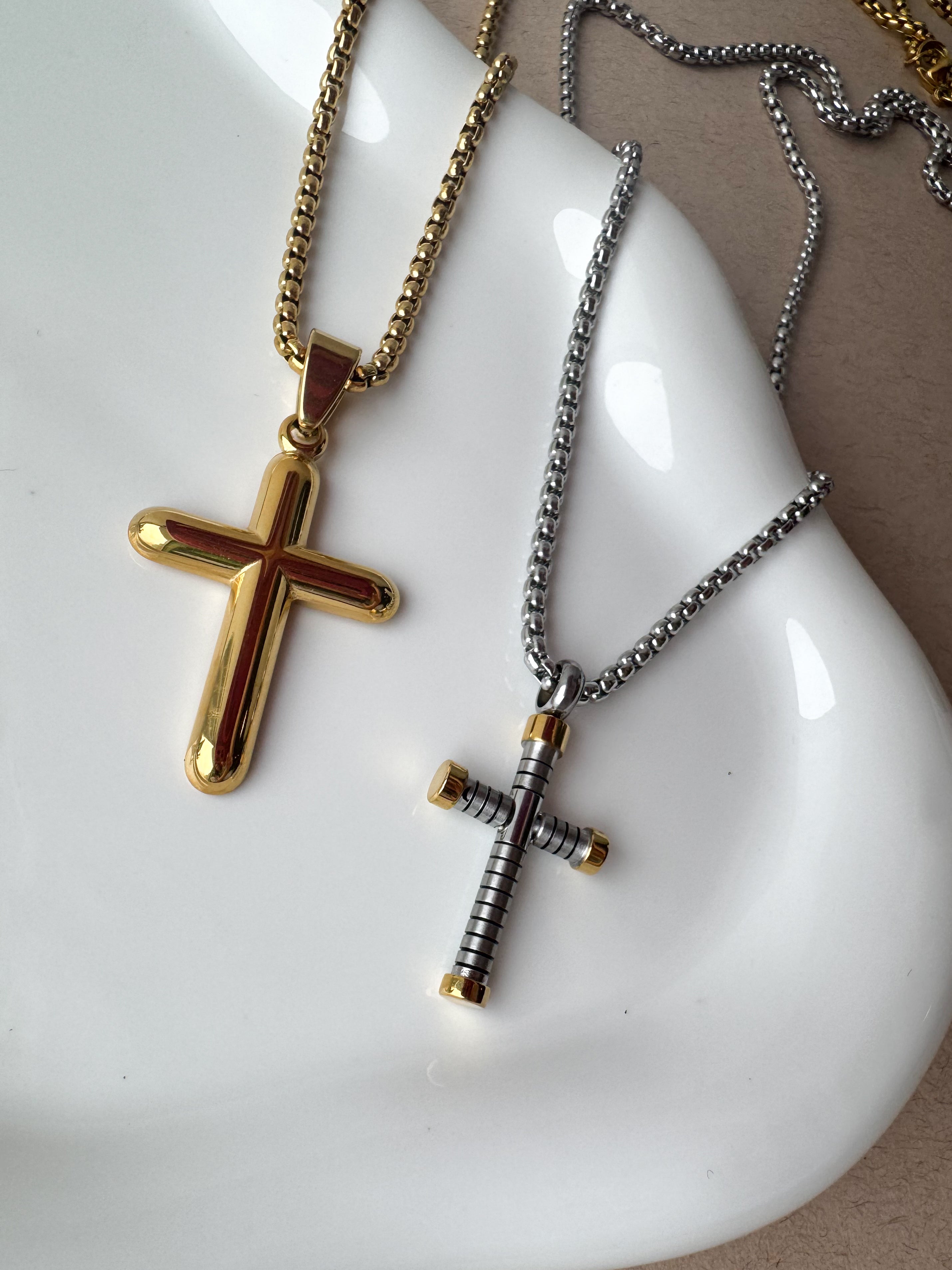 Golden Cross Men Necklace