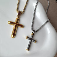Golden Cross Men Necklace