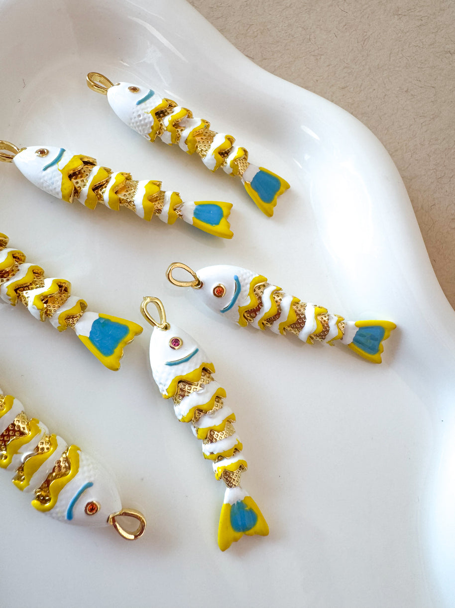 White Fishes Charms