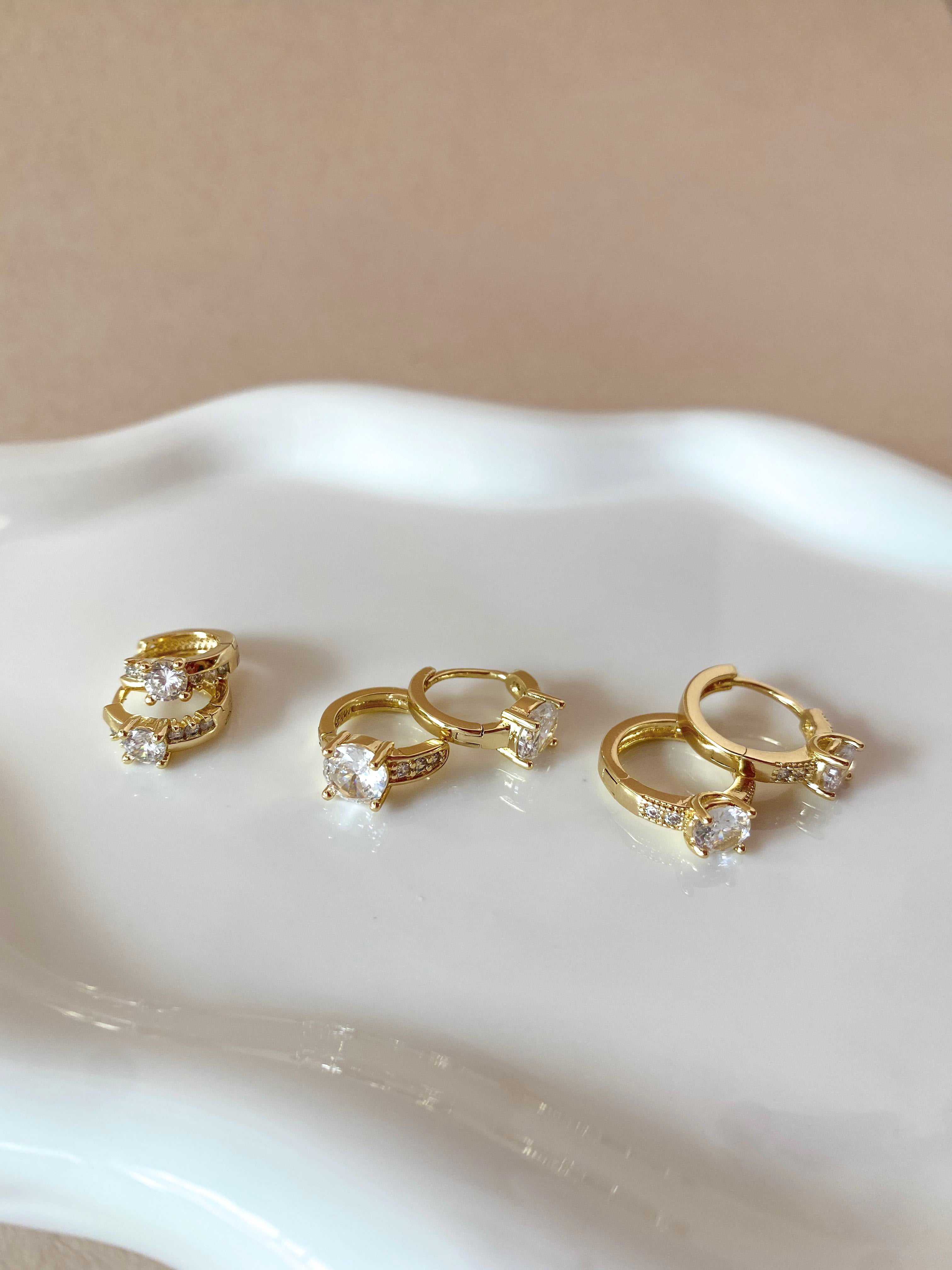 Big, Medium and Little Zircons Hoops