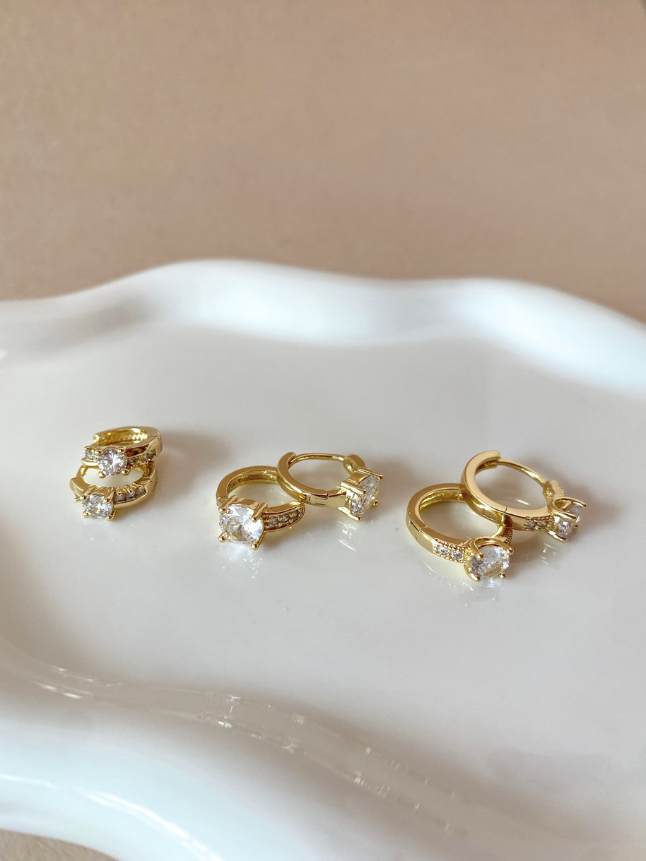Big, Medium and Little Zircons Hoops