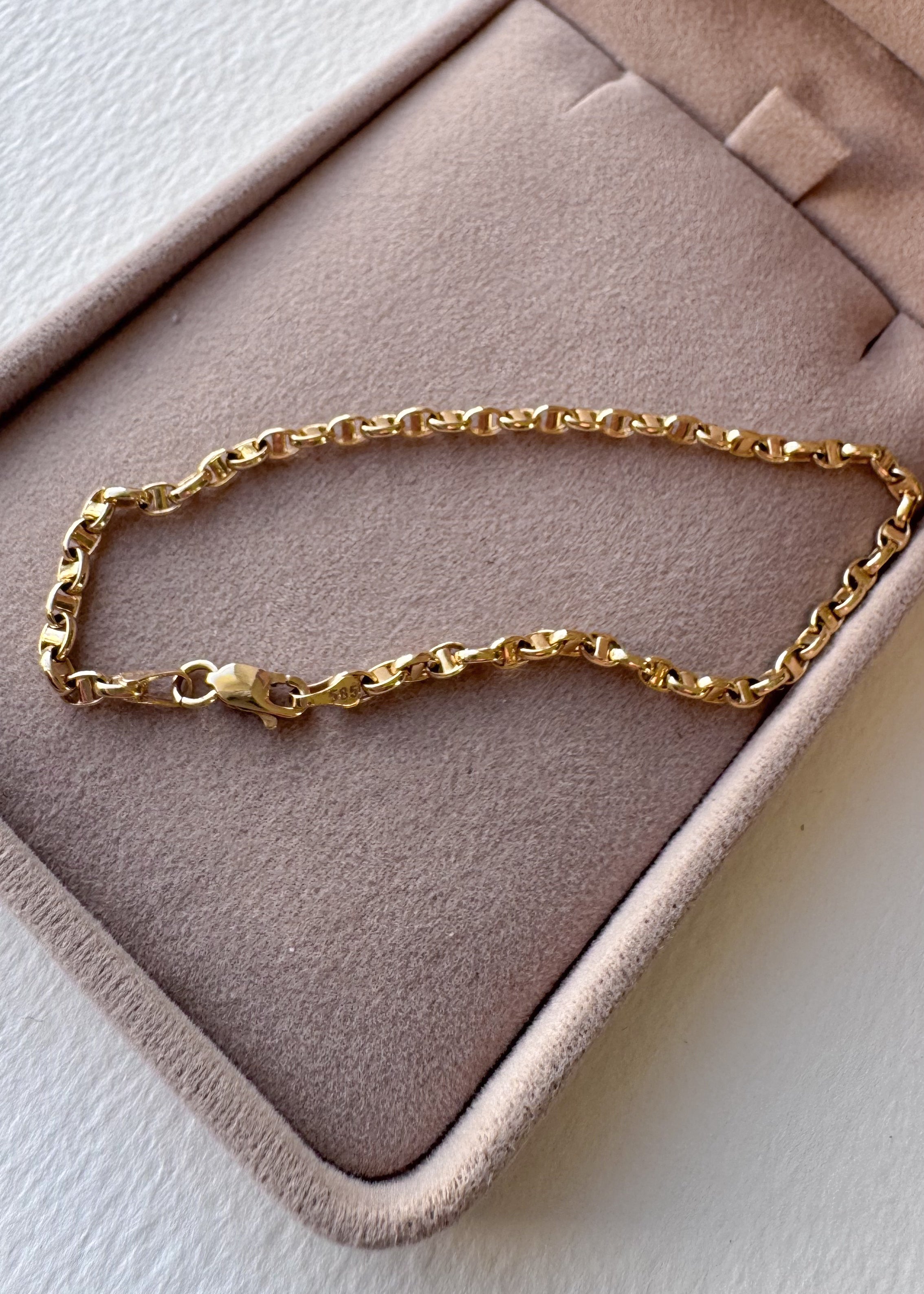 Sailor Style 14k Solid Gold Bracelet