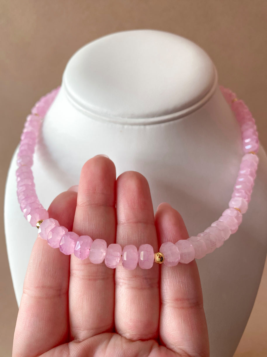 Orange, Green, Pink and Purple Crystal Beads Necklaces