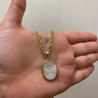 Holy Spirit Classic Medal Mother of Pearl Necklace