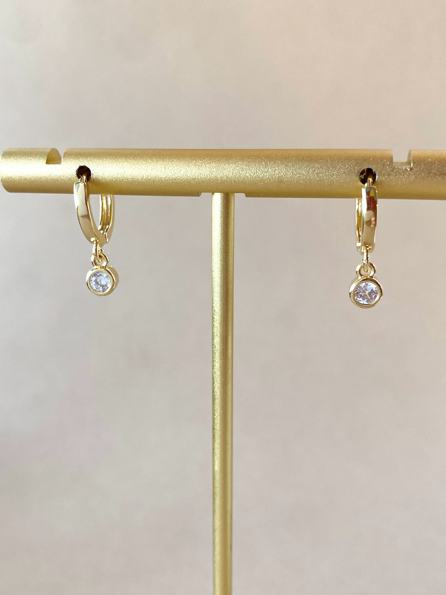 Little Zircon Golden Hoops