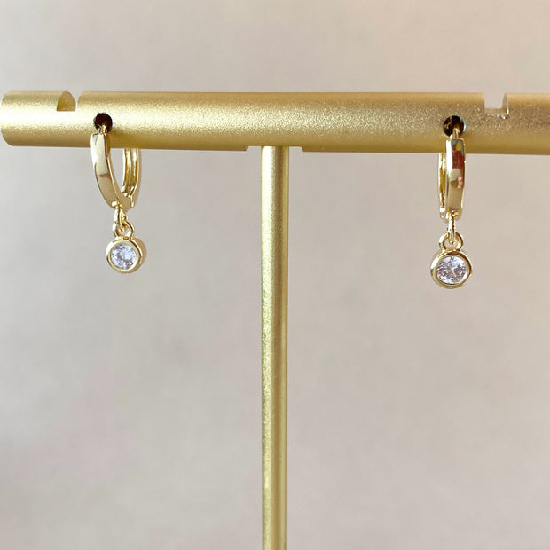 Little Zircon Golden Hoops
