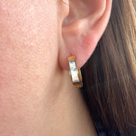 Oval Medium Mother of Pearl Steel Hoops