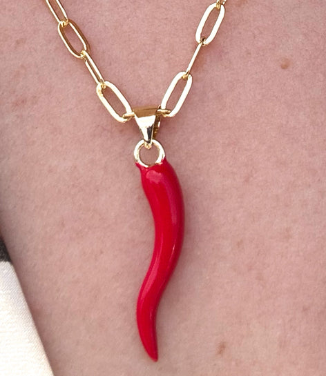 Red Cornicello Necklace