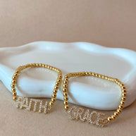 Faith and Grace Crystals Elastic Bracelets