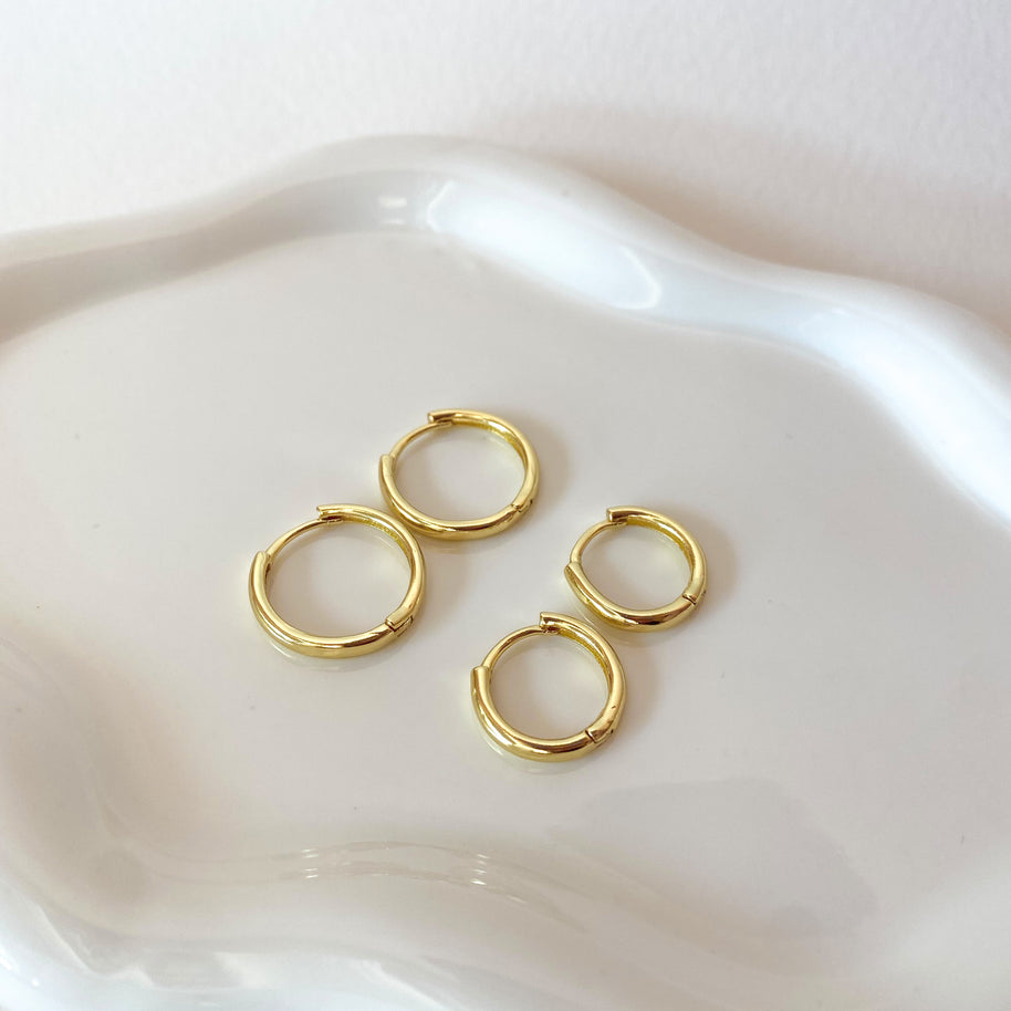Medium Large Golden Plain Hoops