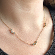 Crystal Pattern Silver & Gold Necklace