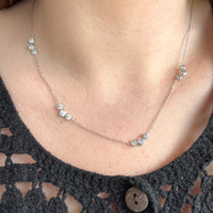 Crystal Pattern Silver & Gold Necklace