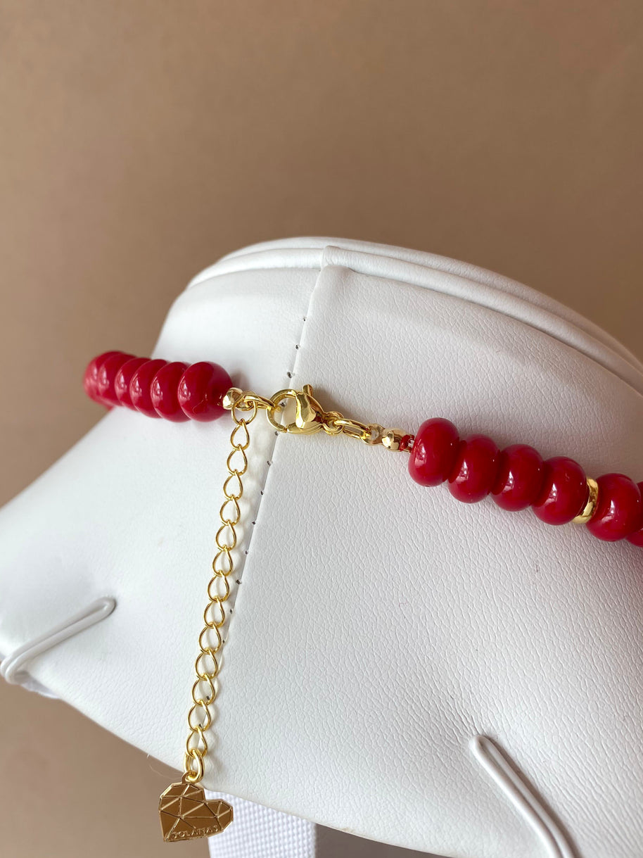 Red Morganita Beads Necklace