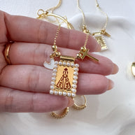 Virgin of the Valley Pearls Scapular Necklace