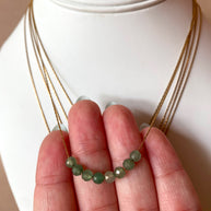 Multicolor Crystal Beads Thin Steel Necklaces