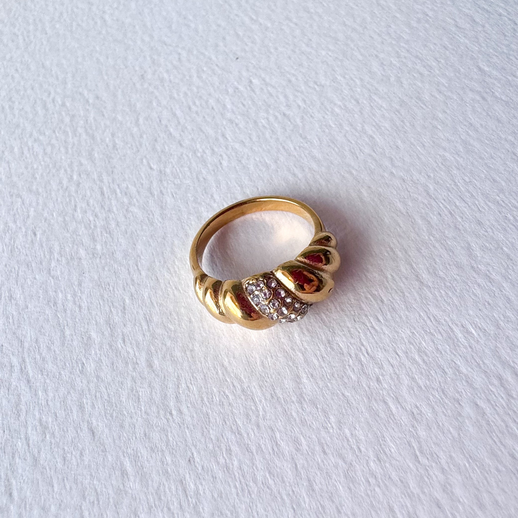 Chunky Gold Twist Steel Ring