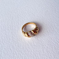 Chunky Gold Twist Steel Ring