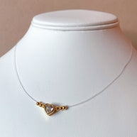 Little Crystal Heart Ghost Necklace