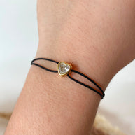 Black or Red Heart Crystal Thread Bracelets