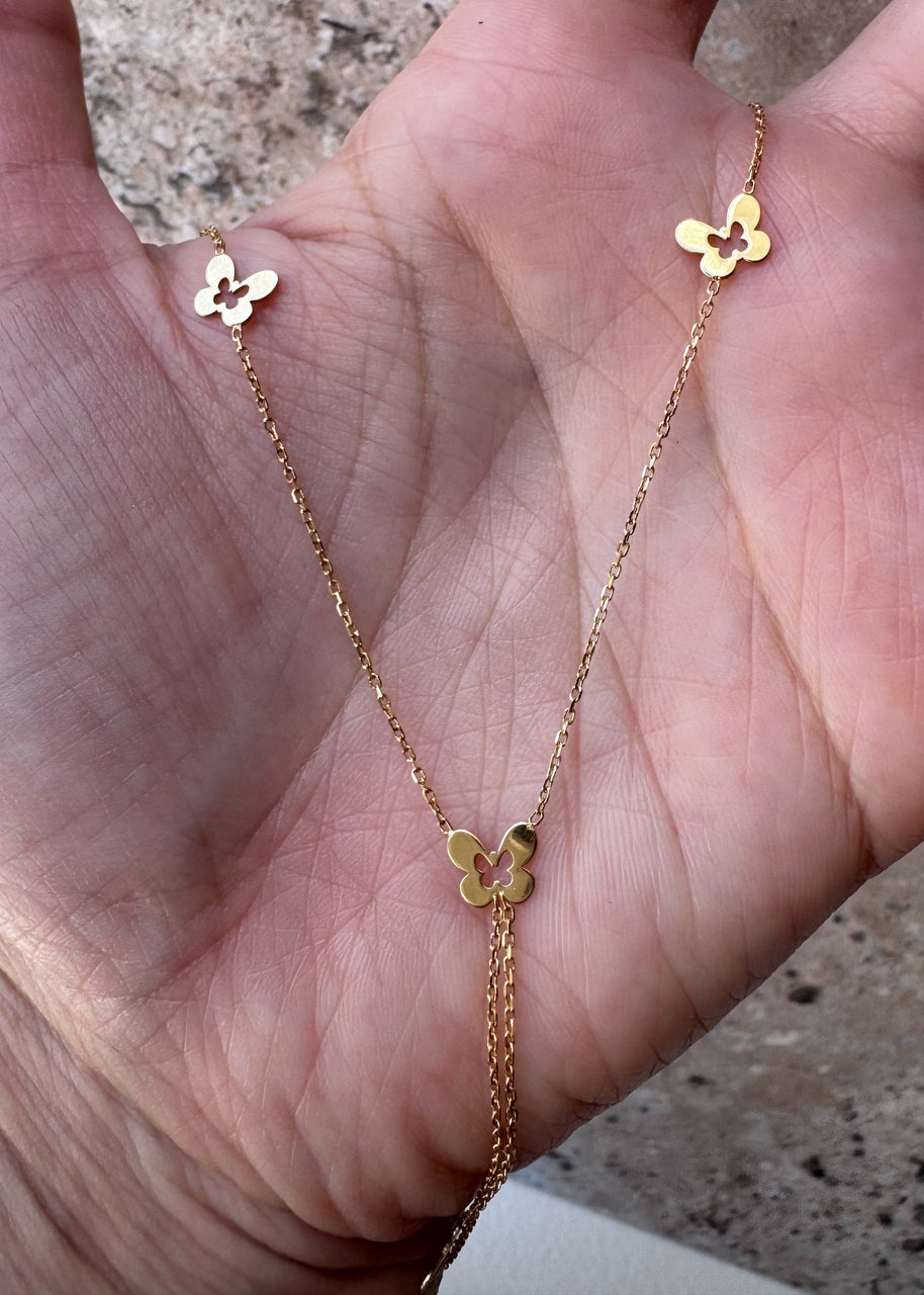 Butterfly Chain 18k Italian Gold Necklace