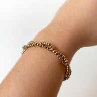 Double Elastic Silver and Gold Steel Bracelet