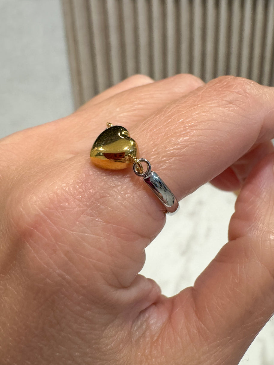 Silver & Gold Heart Ring
