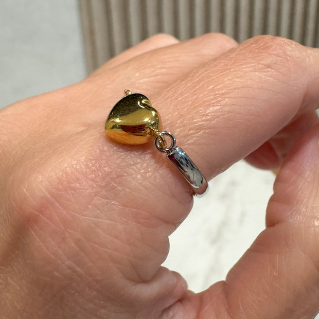 Silver & Gold Heart Ring