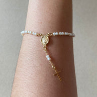 Guadalupe Virgin Pearls Rosary Bracelet
