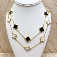 Black & White Clovers Necklace