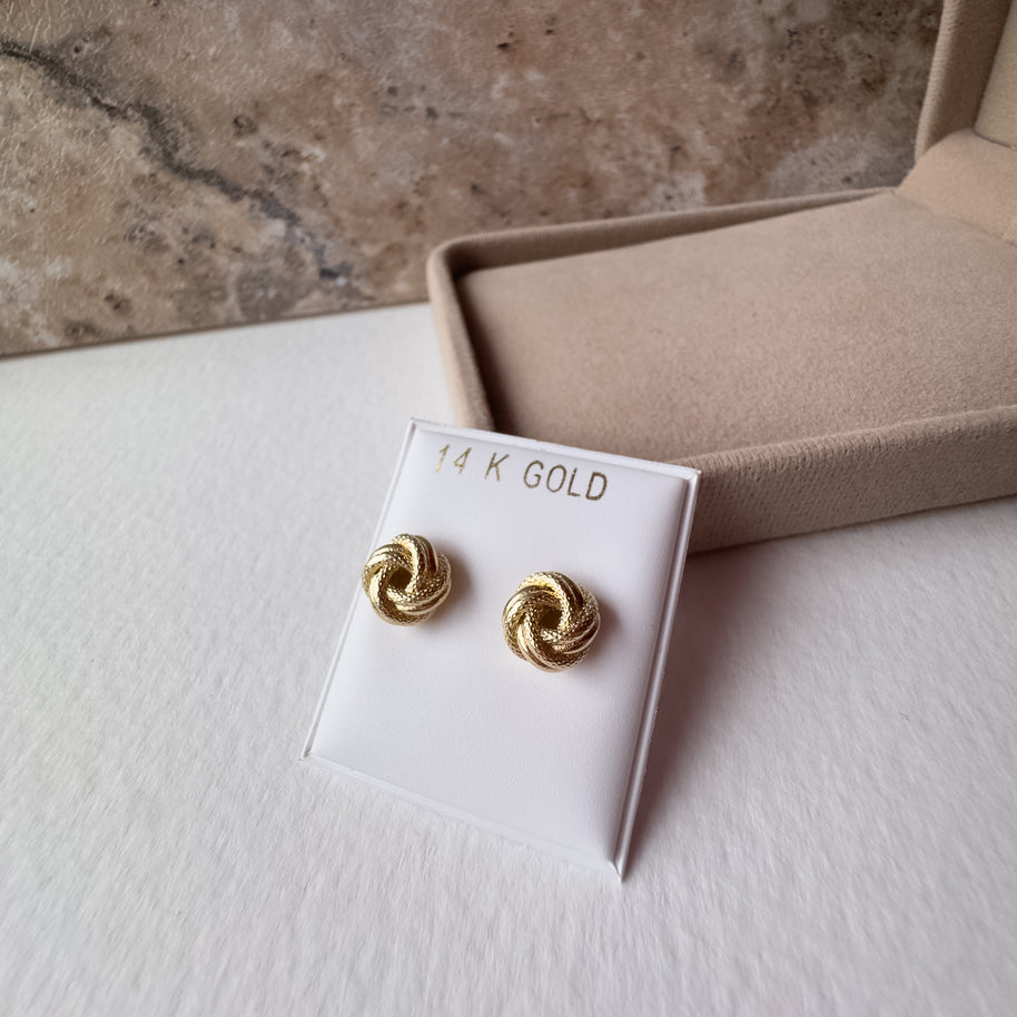 Knot Style 14k Solid Gold Earrings