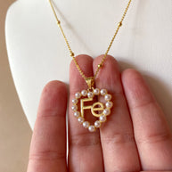 Faith Pearls Heart Shape Necklace