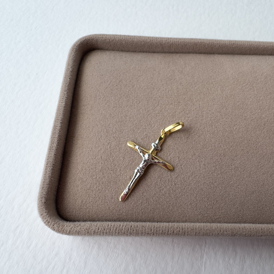 Bicolour Crucifix in 18K Gold (750) 🇮🇹