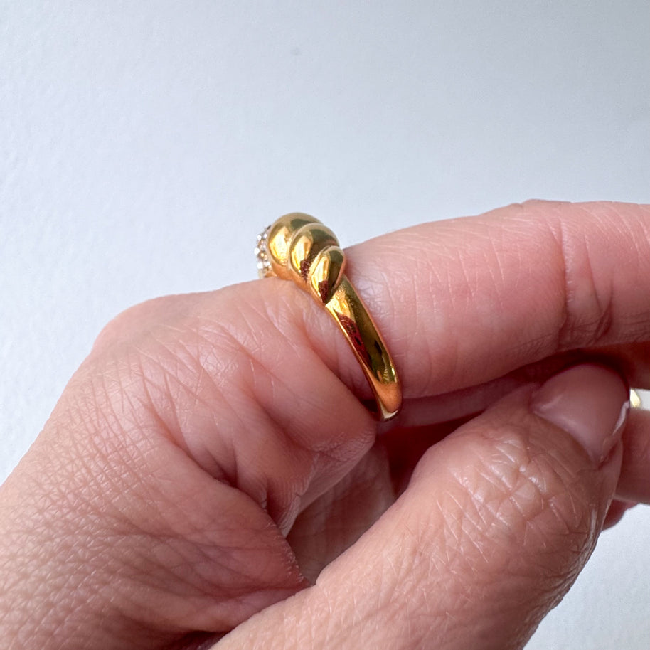 Chunky Gold Twist Steel Ring