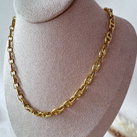 Puffed Mariner Style Steel Necklace