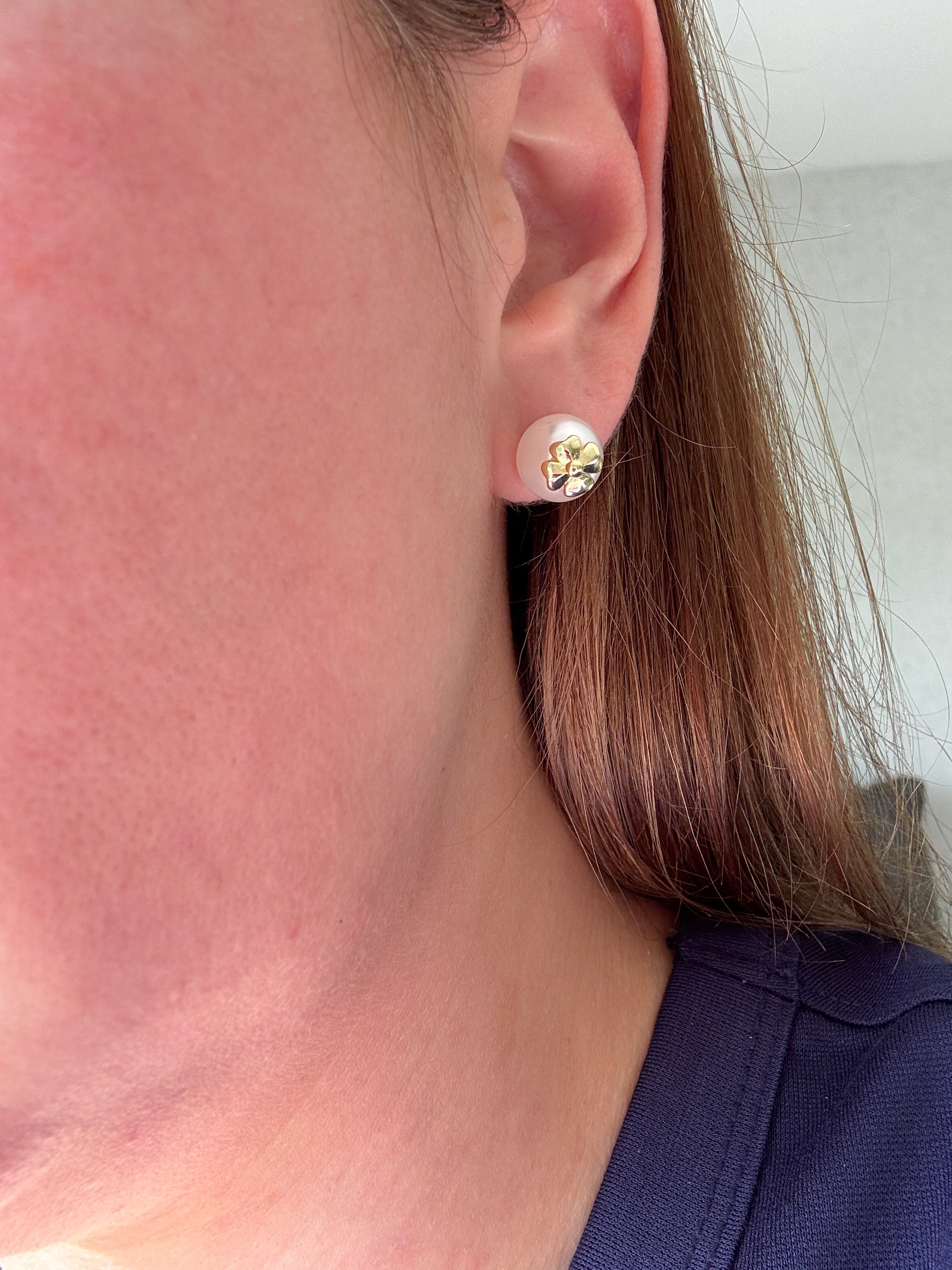 Golden Clover Pearls Earrings