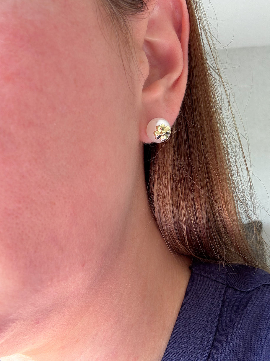 Aretes Clover en Perla