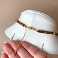 Tiger Eye Gemstone Big Sun Necklace