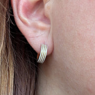 Silver & Gold Lines Steel Hoops