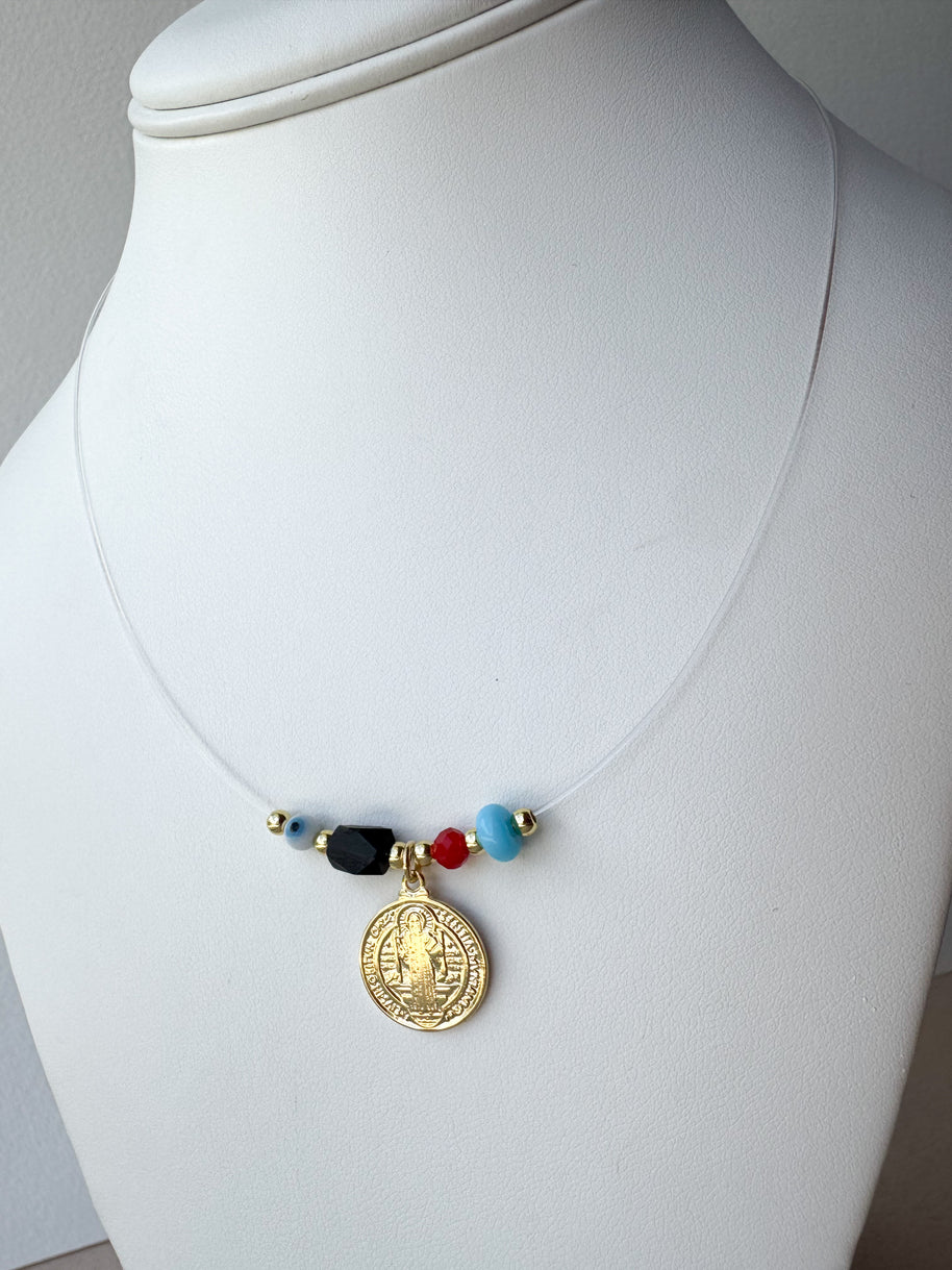 St. Benedict & Our Father Ghost Style Necklace
