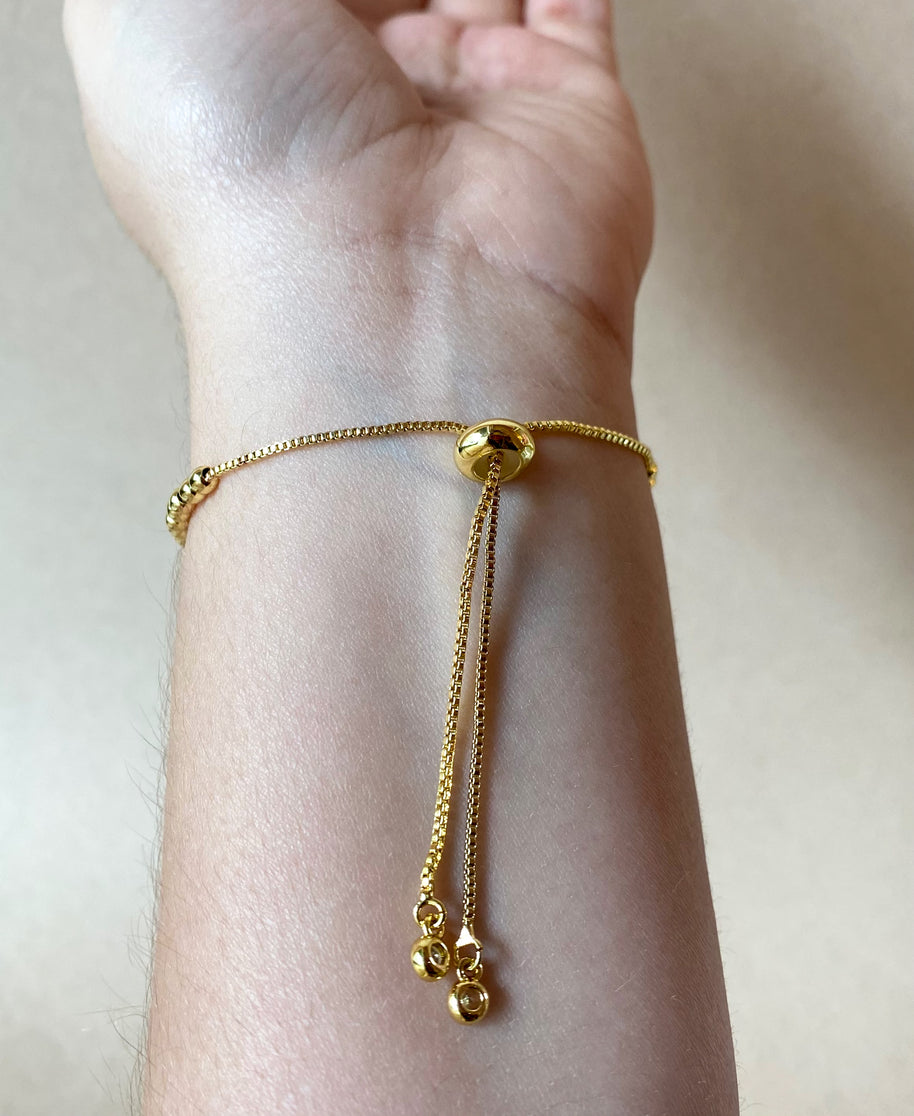 Venezuelan Tricolor Map Adjustable Golden Bracelet