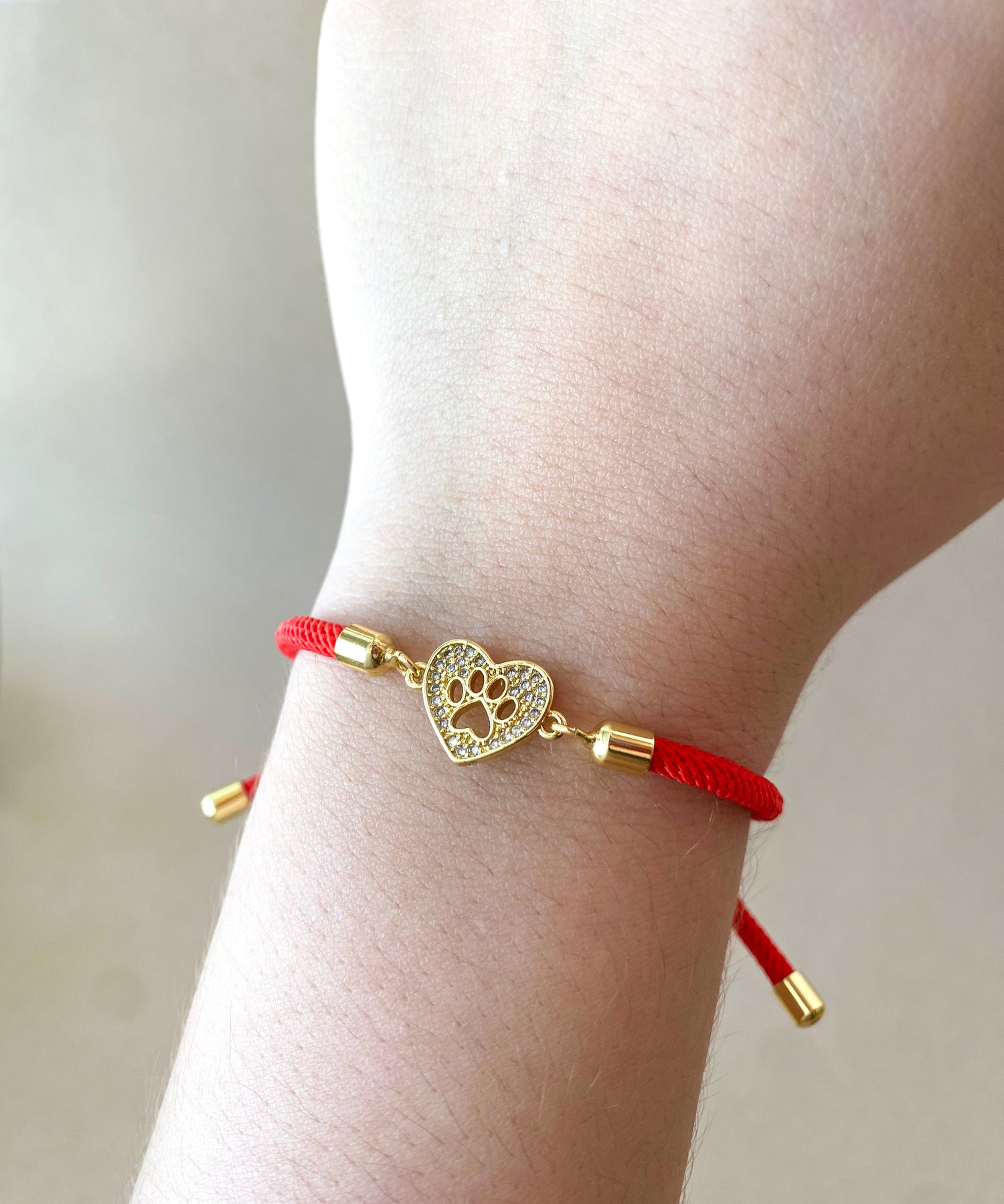 Shiny Dog Paw 🐾 Charm Red Bracelet