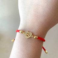 Shiny Dog Paw 🐾 Charm Red Bracelet