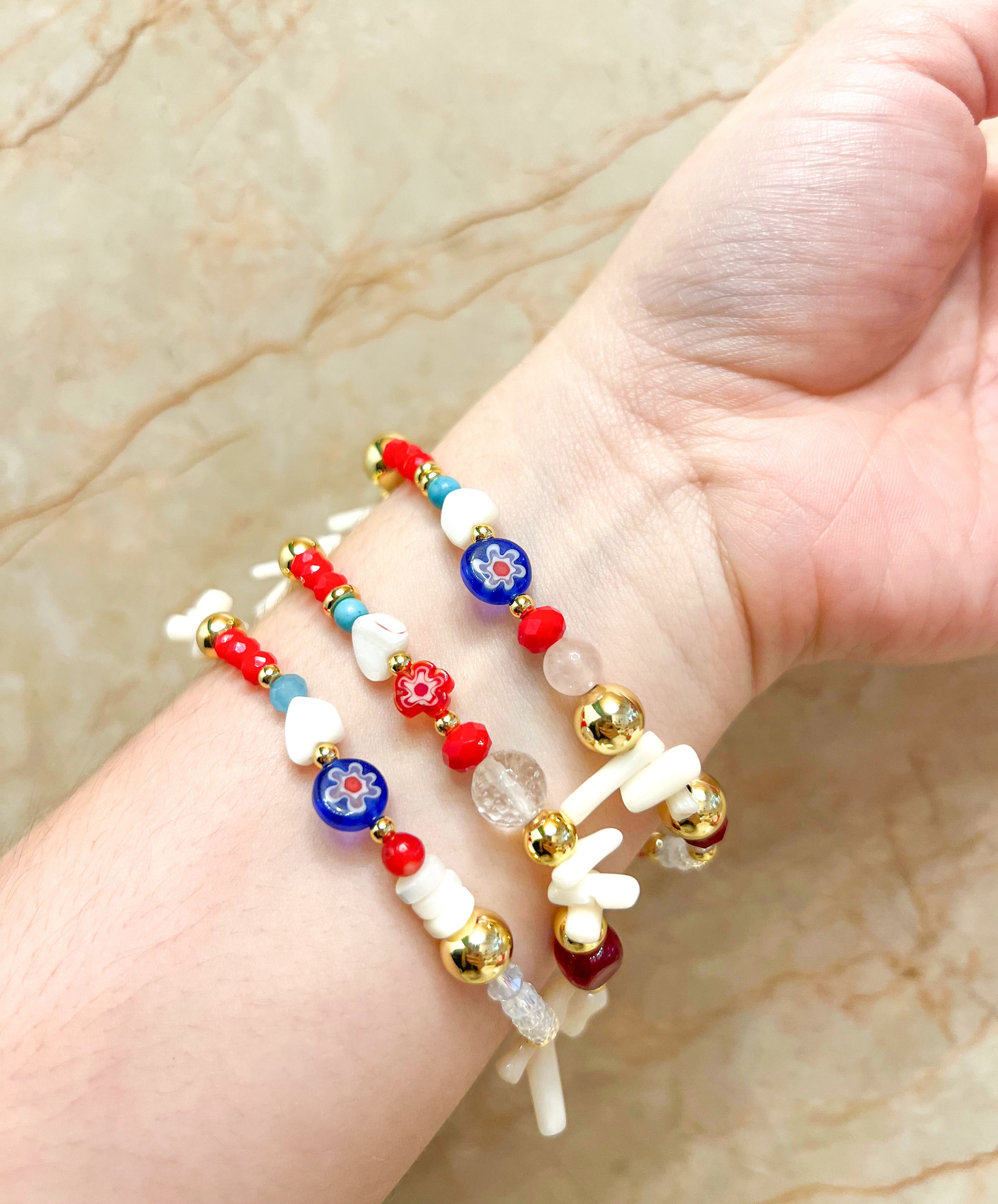 Protection Assorted Charms Elastic Bracelets