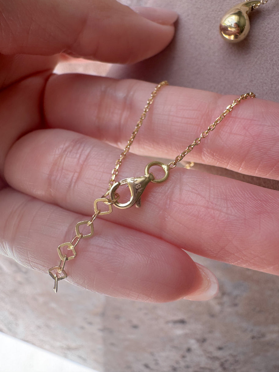 Drop Style Chain 18k Solid Gold Necklace