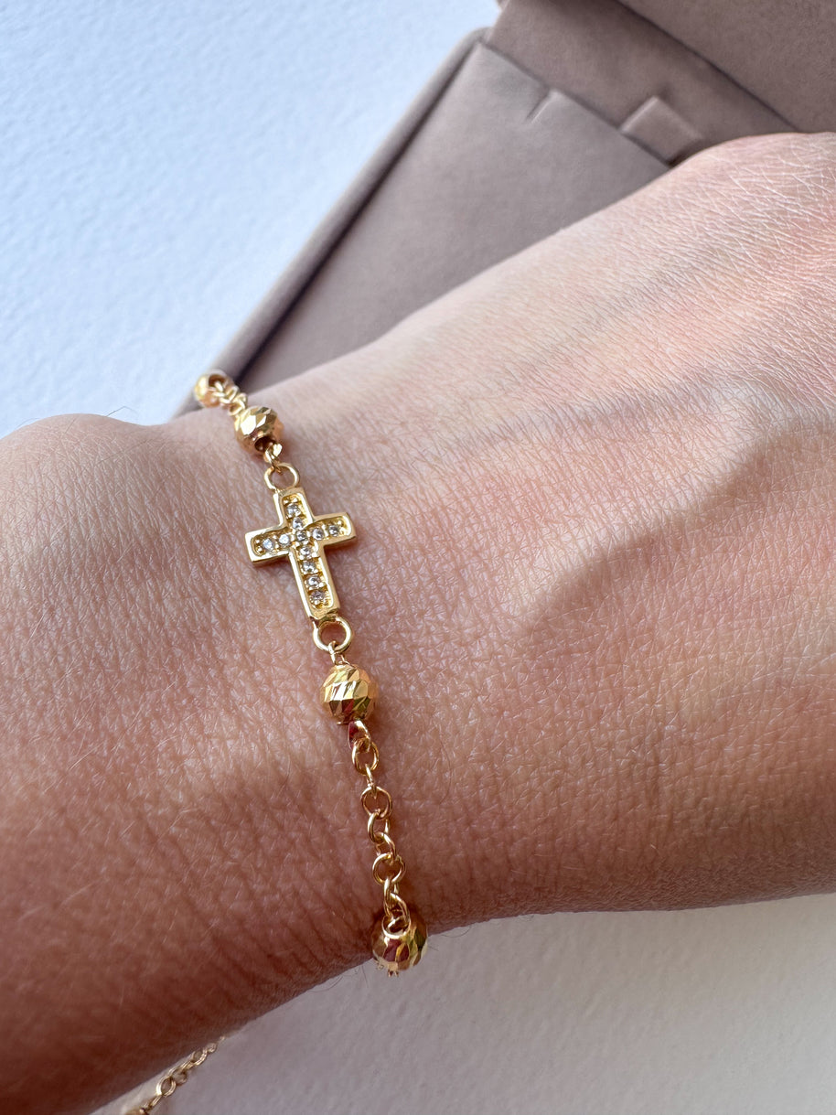 Golden Denario Style 18k Gold Bracelet