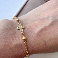 Golden Denario Style 18k Gold Bracelet