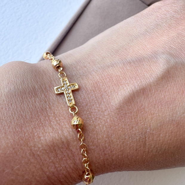 Golden Denario Style 18k Gold Bracelet